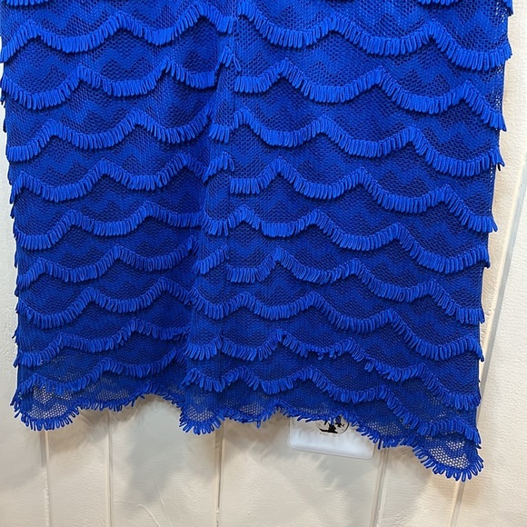 Blue Scalloped Dress w Lace and lining - Picture 8 of 9